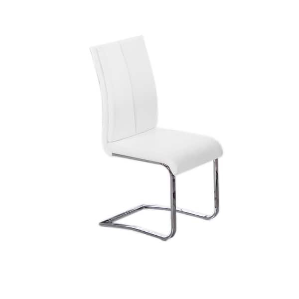 Best Master Furniture Dominga White Faux Leather Side Chairs (Set of 2)