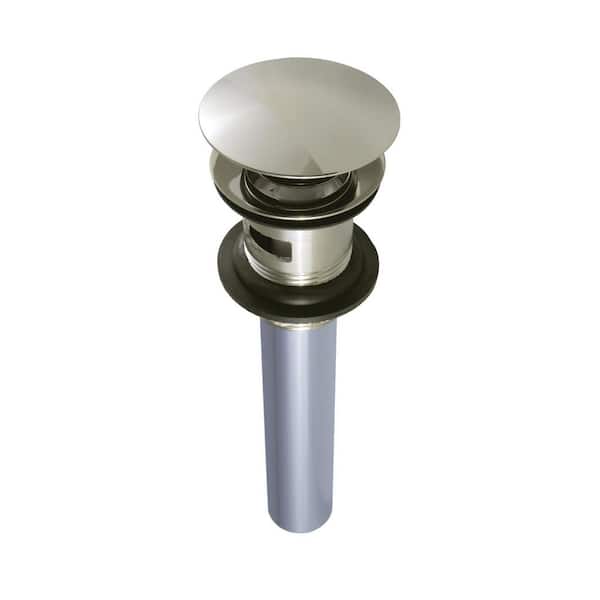 Kingston Brass Trimscape 22-Gauge Push Pop-Up Bathroom Sink Drain, Polished Nickel with Overflow