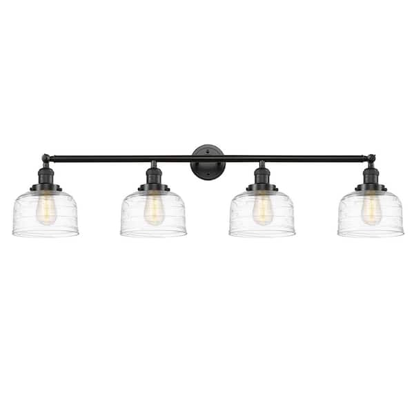 Bell 44 in. 4-Light Oil Rubbed Bronze Vanity Light with Glass Shade