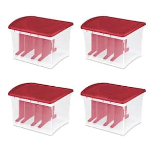 1600-Light Capacity Christmas Light Storage Container in Clear (4-Pack)