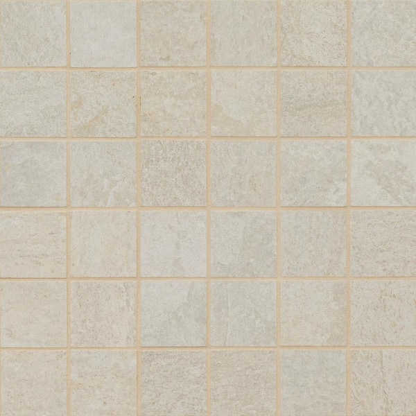 MSI Take Home Tile Sample-Legions Quartz White 4 in. x 4 in. Matte Porcelain Mesh-Mounted Mosaic Floor and Wall Tile