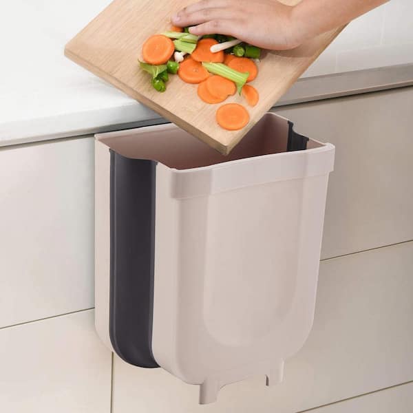 Kitchen Compost Bin Countertop with Lid - Small Hanging Trash Can Wall  Mounted I