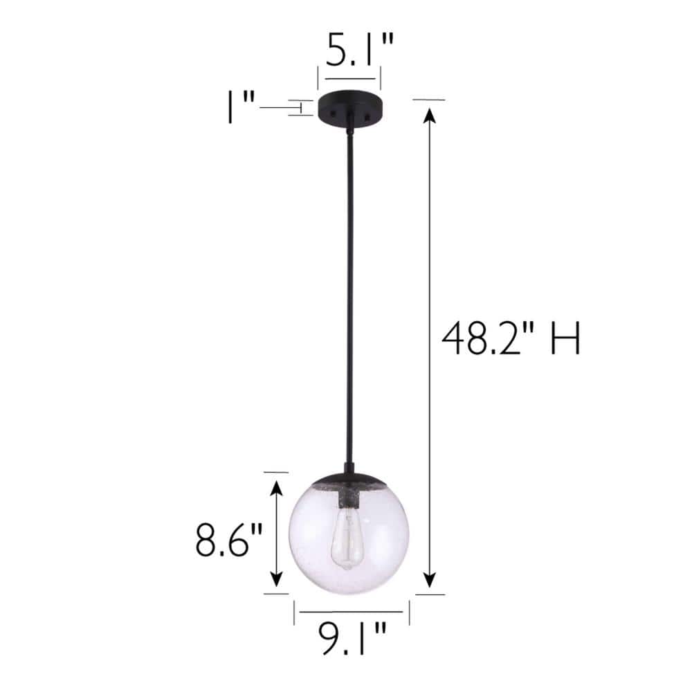 Matte Black Glass Mini Globe LED Pendant Light