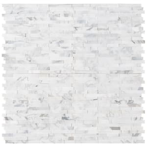 Calacatta Marbella Peel and Stick 12 in. x 12 in. x 6 mm Honed Marble Mosaic Tile (1 sq. ft.)