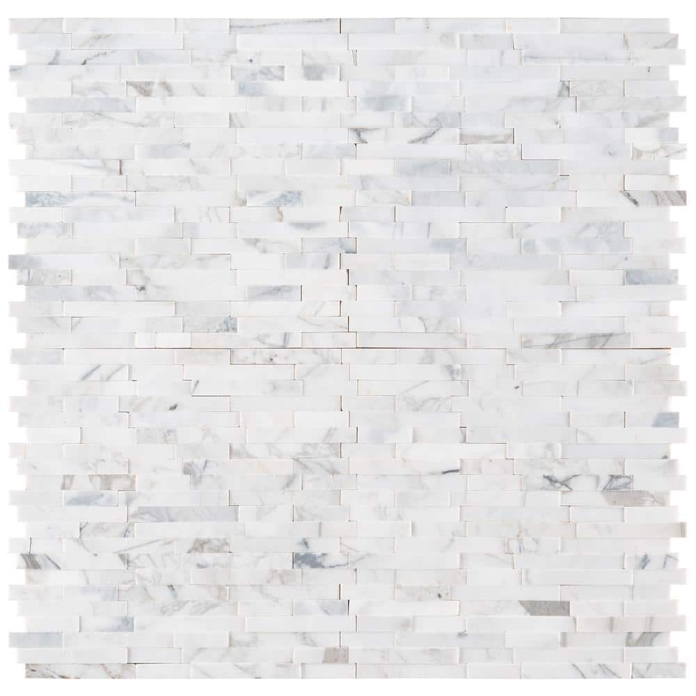 Take Home Tile Sample - Calacatta Marbella Peel and Stick 4 in. x 4 in. Honed Marble Mosaic Tile (0.25 sq. ft.) price history on PriceWatchPro