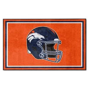 Denver Broncos Orange 4 ft. x 6 ft. Plush Area Rug