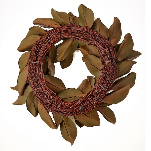 Regency International Veranda 24 in. White Artificial Magnolia Wreath