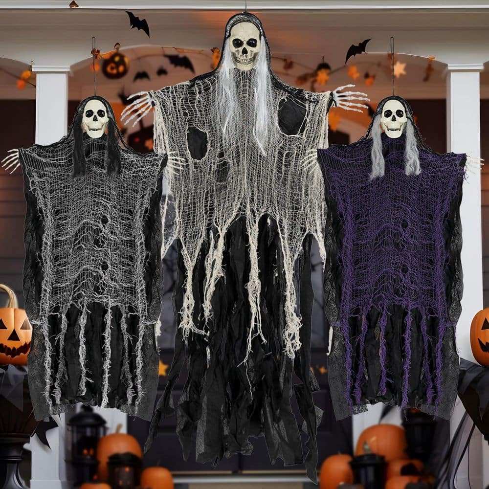 3-Pack Scary Hanging Ghosts, Halloween Grim Reaper Skeleton, Scary Party Decorations price history on PriceWatchPro