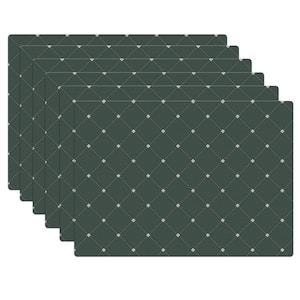 17 in. x 12 in. Green Vinyl Placemats (Set of 6)