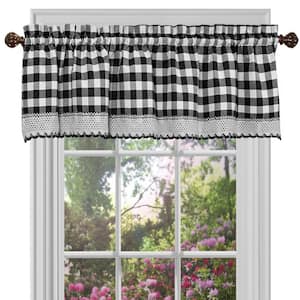 Buffalo Check 14 in. L Polyester/Cotton Window Curtain Valance in Black