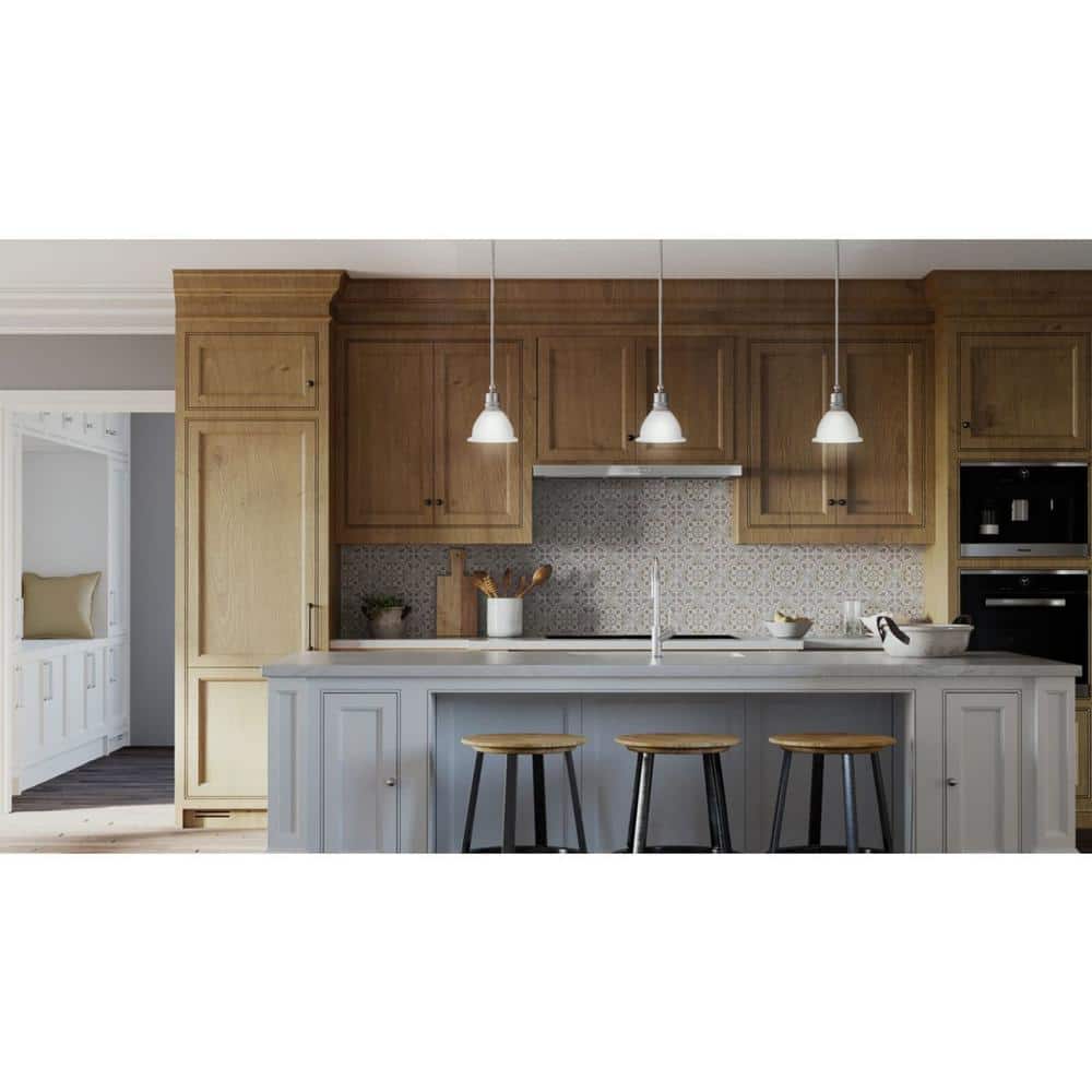 Madison Brushed Nickel Mini Pendant with Etched Glass Shade