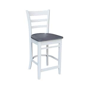 24 in. H Emily White/Heather Gray Counter Height Stool