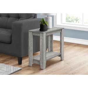11.75 in. Grey Rectangular Particle Board End Table With Bottom Shelf