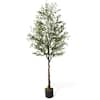 CAPHAUS 6 ft. Green Olive Artificial Tree, Faux Plant in Pot, Faux ...