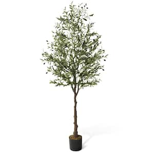 Realead Artificial Olive Tree 7ft(82''), Tall Faux Olive Tree Plant, Fake  Potted Olive Silk Tree With Branches And Fruits, Artificial Trees For  Modern Home Office Living Room Floor Decor Indoor