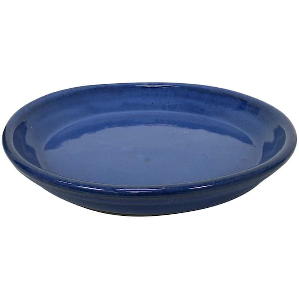 Sunnydaze Decor 11.75 in. Imperial Blue Ceramic Planter Saucer (Set of 2)  AP-268 - The Home Depot