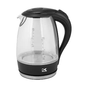7-Cup Black Stainless Steel Cordless Electric Kettle with Automatic Shut-off