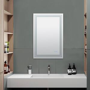 36 in. W x 24 in. H Large Rectangular Framed Wall Mount Bathroom Vanity Mirror in Black, Triple Color Temperature