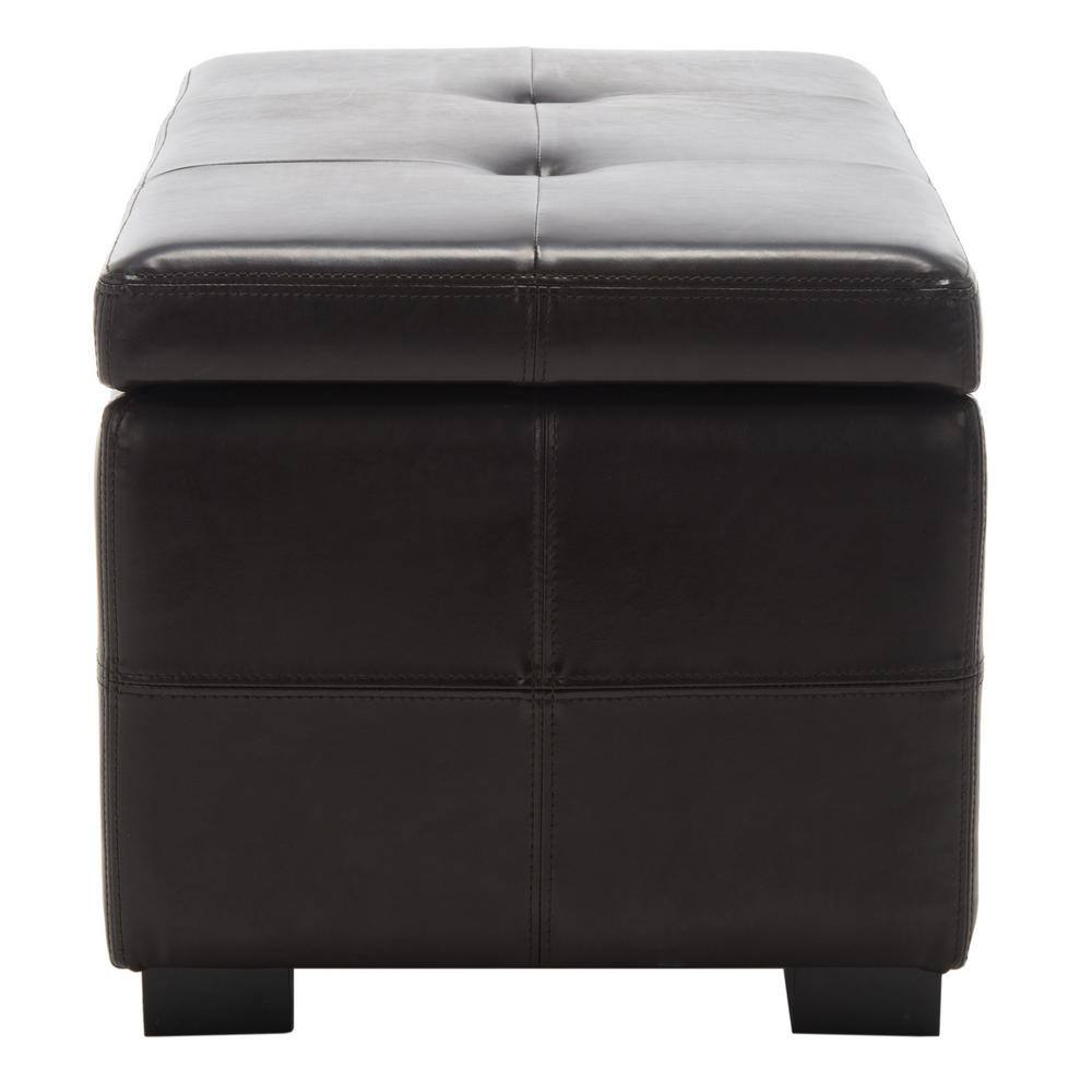 Maiden Black Faux Leather Tufted Storage Bench