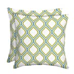 DriWeave Porcelain and Pear Square Outdoor Throw Pillow (2-Pack)