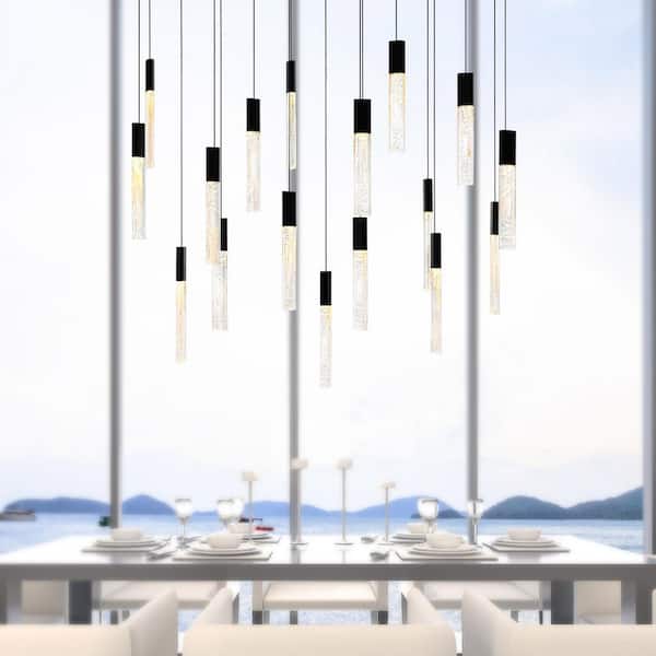 Greta 17-Light Integrated LED Black Chandelier