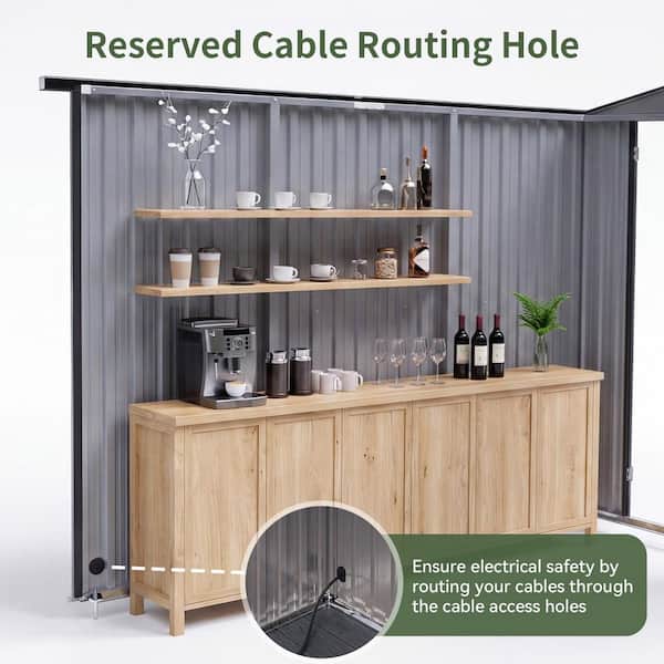 Sizzim 9 ft. W x 7 ft. D Bar Shed with Canopy Outdoor Metal Shed