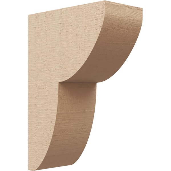Ekena Millwork 4 in. x 12 in. x 8 in. Series 2 Classic Crestline Rough Cedar Woodgrain Timberthane Polyurethane Corbel, Primed Tan