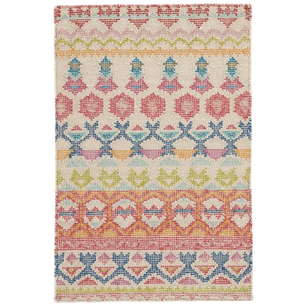 Stony Brook Hand Loom Knotted Cotton Multi 4 ft. x 6 ft. Indoor Area Rug