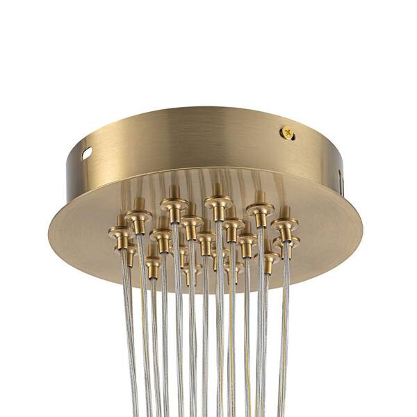 HUOKU Alma 19-Light 30.7 in. W Brass Cluster Chandelier with Lake