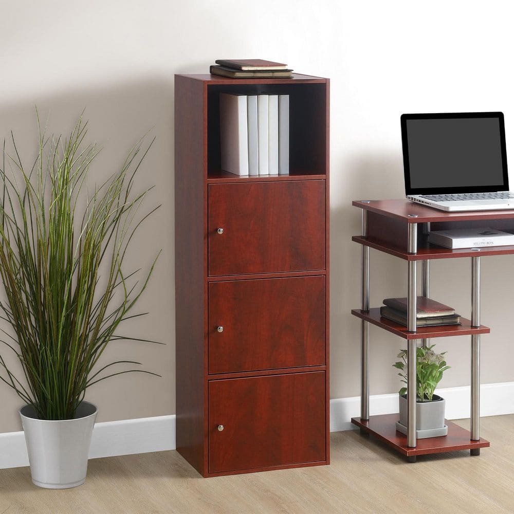 CHERRY 3段収納棚 Convenience Concepts Xtra Storage Cherry 46.75 in. 3 Door Cabinet