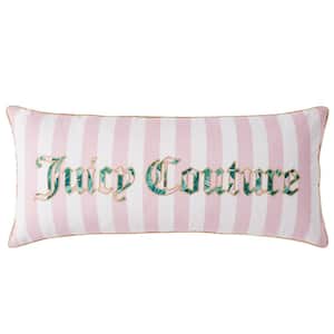 Tropical Palm Green/Pink 16 in. x 36 in. Throw Pillow