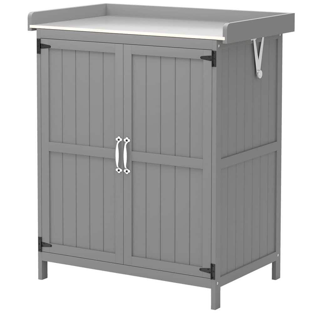 29.1 in. x 16.9 in. x 34.6 in. Outdoor Storage Cabinet with Shelves, Metal 