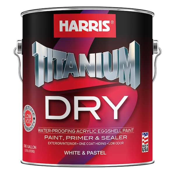 Harris Titanium Dry 1 gal. White/Pastel Base Eggshell Exterior/Interior Paint and Primer