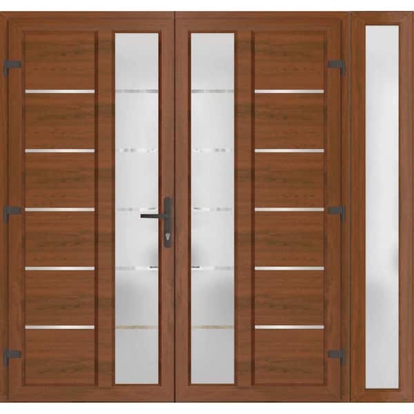 VDOMDOORS 72+ 12 in. x 80 in. Right-hand/Inswing Frosted Glass