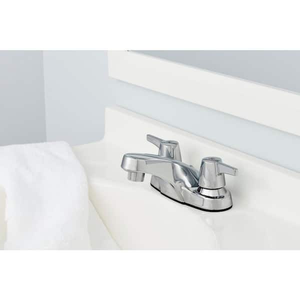Aragon 4 in. Centerset 2-Handle Low-Arc Bathroom Faucet without Pop-Up Drain in Chrome