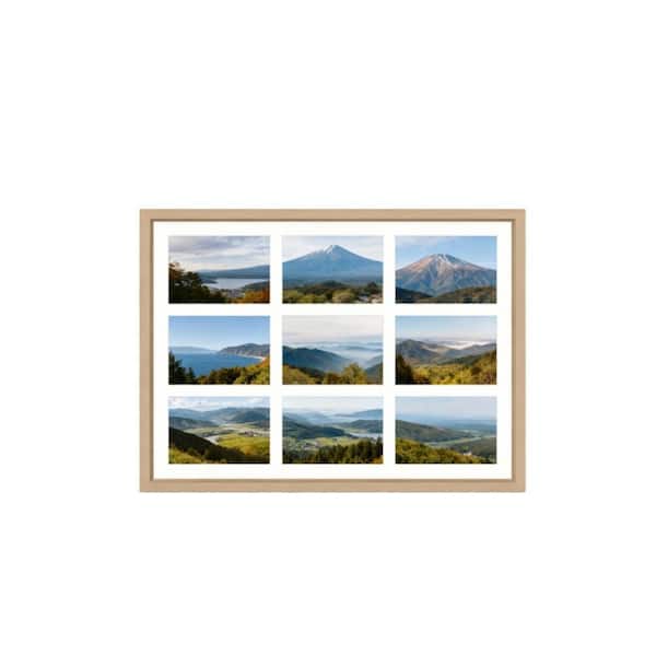 9 Openings 4 in. x 6 in. Gold Wood Collage Frame for Wall Mount