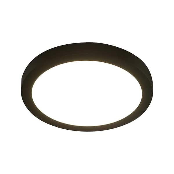 9.5 in. Black Integrated LED Flush Mount Ceiling Light Fixture