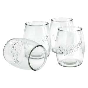 Mason Craft & More 4-Piece Glass 24 oz. Belly Jars