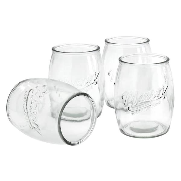 Mason Craft and More Mason Craft & More 4-Piece Glass 24 oz. Belly Jars