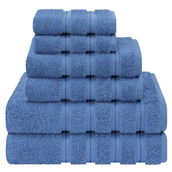 Unbranded 6 Piece Turkish Cotton Bath Towel Set, Electric Blue