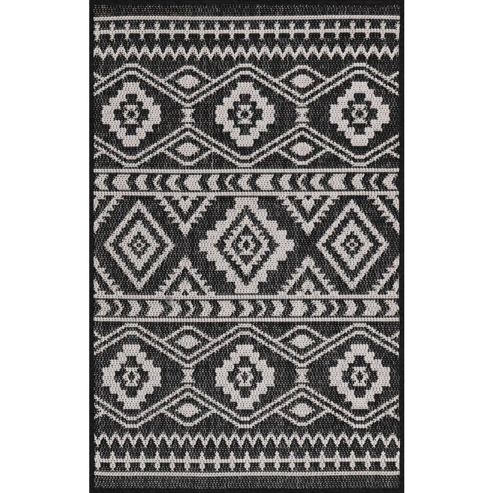 Beverly Rug Waikiki Black/White 2 ft. x 3 ft. Moroccan Indoor/Outdoor Area Rug, Black / White Beverly Rug indoor outdoor rugs are available in various sizes; 2 ft. x 3 ft. doormat rug (2 ft. 2 in. x 3 ft. 3 in.), 2 ft. x 7 ft. (2 ft. 2 in x 7 ft.) runner rug, 4 ft. x 6 ft. area rug (3 ft. 11 in. x 5 ft. 11 in.), area rug 5 ft. x 7 ft. (5 ft. 3 in. x 7 ft.), 6 ft. x 9 ft. area rugs (6 ft. 7 in. x 9 ft.), large area rug 8 ft. x 10 ft. (7 ft. 10 in. x 10 ft.) and 6 ft. 7 in. round rug. You can use our non shedding rugs wherever needed; either indoors such as living room, dining room, laundry room, bedroom, hallway, children playroom, or outdoors such as deck, patio, pool side, picnic, beach, garage, or guest lounges. These fade resistant indoor rugs has UV protection and offer environment protection with their eco-friendly and breathable material. The vibrant colors will not fade in the sun. Ideal for high traffic areas. With natural color options of beige, blue, grey and dark grey, this beautiful Moroccan design area rug is perfect fit for your vintage decor. Color: Black / White.