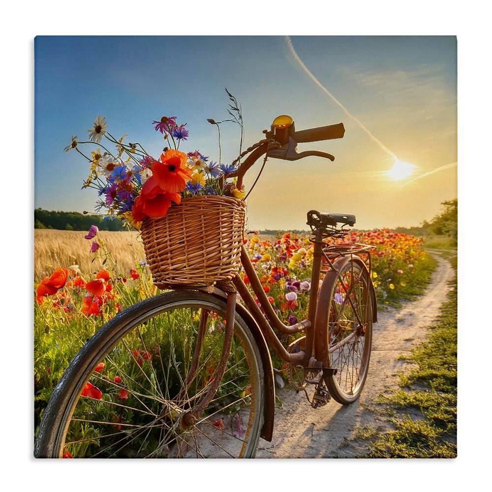 Flower Stop Bicycle by Alina Georgescu Unframed Typography Graphic Art Print 36 in. x 36 in. price history on PriceWatchPro