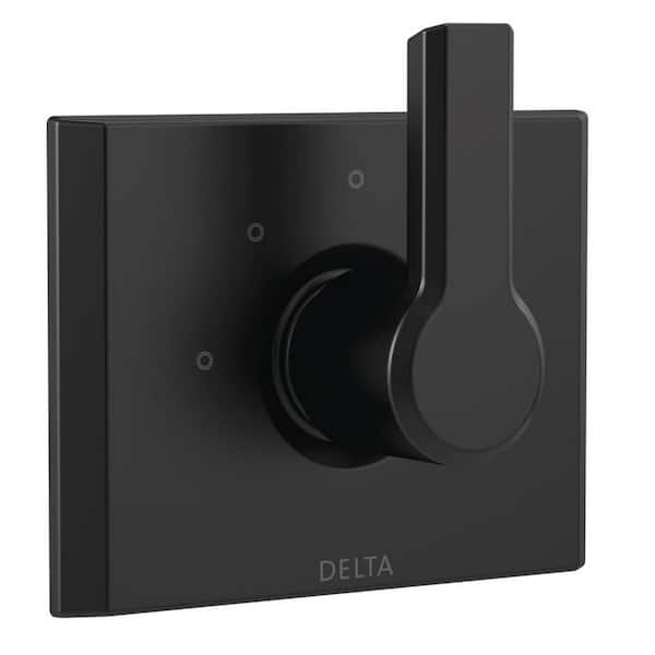 Delta Pivotal 1-Handle Wall-Mount 3-Setting Diverter Trim Kit in Matte Black (Valve Not Included)