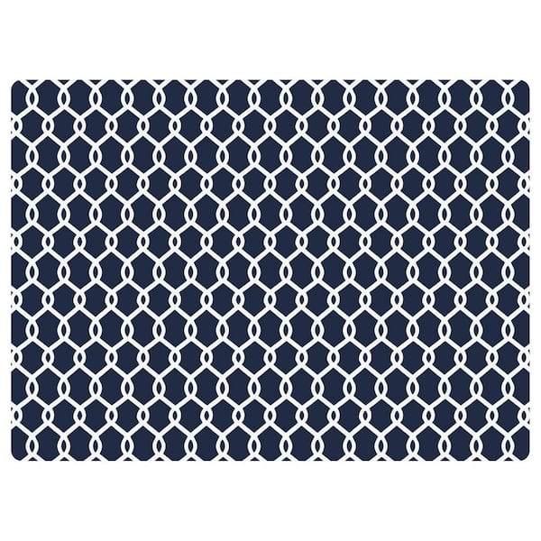 Bungalow Flooring Chain Link 3 ft. x 4 ft. Desk Chair Mat - Navy