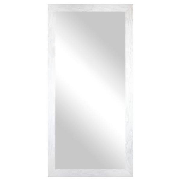 Large Tall (33 in. W x 72 in. H) Wooden White Rectangle Wall Mirror
