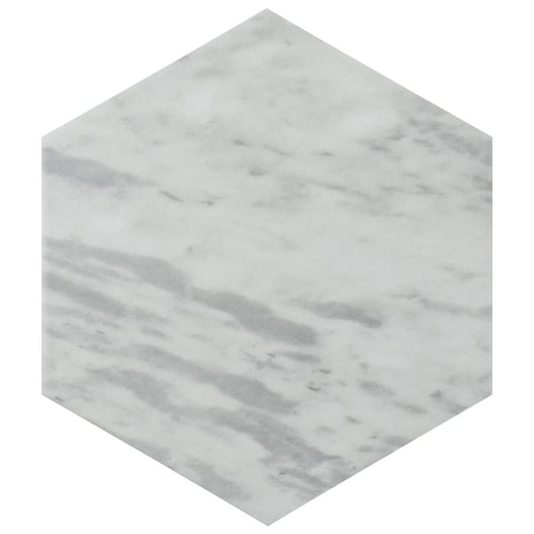 Merola Tile Classico Bardiglio Hex Light 7 in. x 8 in. Porcelain Floor and Wall Tile (7.5 sq. ft./Case)
