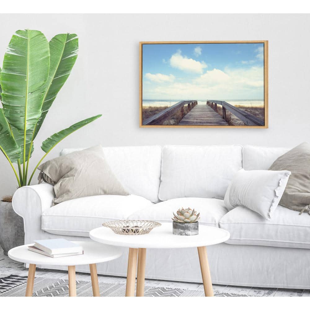 Sylvie Natural Framed Beach Canvas Print, 27" x 36"