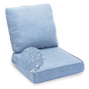 24 in. x 24 in. Outdoor Lounge Chair Cushion in Light Blue