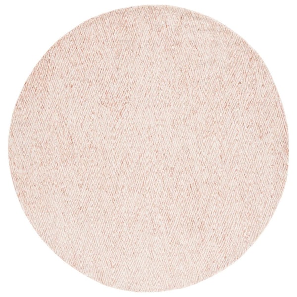 SAFAVIEH Abstract Brown/Ivory 6 ft. x 6 ft. Oblong Chevron Round Area Rug