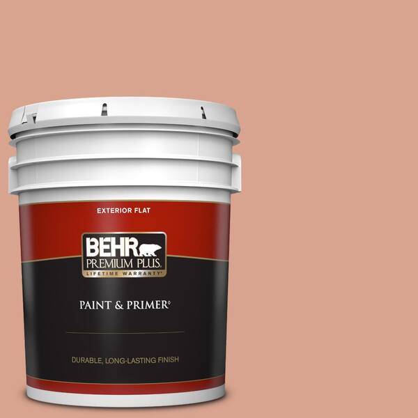 BEHR PREMIUM PLUS 5 gal. Home Decorators Collection #HDC-CT-13 Apricotta Flat Exterior Paint & Primer